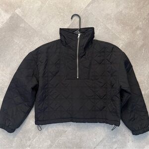 Black Quilted Women's Puffer Quarter Zip Size Medium